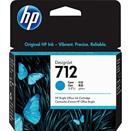 HP 712 Cyan, Inkjet, 1 Pack Original Ink Cartridge - 3ED67A