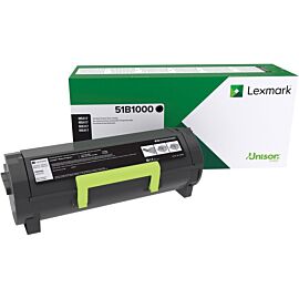 Lexmark Black, Laser, 2500 Pages, 1-Pack Original Toner Cartridge - 51B1000