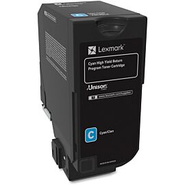 Lexmark High Yield 12000 Pages, Cyan, 1-Pack Toner Cartridge - 74C1HC0