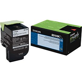 Lexmark 801HK Laser, High Yield, 4000 Pages Black Toner Cartridge - 80C1HK0