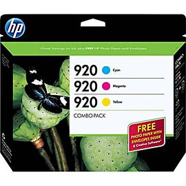HP 920 Cyan Magenta Yellow Ink Cartridge for OfficeJet 6000 / 6500 - B3B30FN#140