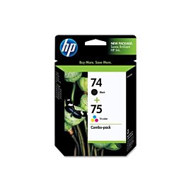 HP 74/75 Combo Pack InkJet Print Cartridge 1 x Black 1 x Color (Cyan Magenta Yellow) - CC659FN