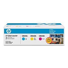 HP 125A Tri-Pack Toner Cartridge (Cyan Magenta Yellow) 3 Pack - CE259A