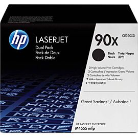 HP 90X Toner Cartridge Twin Pack for LaserJet M4555 Series Printer - CE390XD