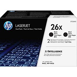 HP 26X 2-Pack High Yield Black Toner Cartridge for Color LaserJet M506 - CF226XD