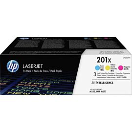 HP 201X 3-Pack Cyan, Magenta, Yellow 2300 Pages High Yield Toner Cartridge - CF253XM