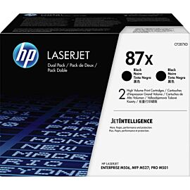 HP 87X 2-Pack High Yield Black Toner Cartridge for LaserJet Enterprise M506dn - CF287XD