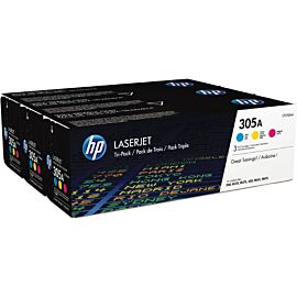 HP 305A Tri-Color 1 X Cyan Yellow Magenta Print Cartridges - CF370AM