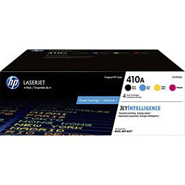 HP 410A 4-pack Black/Cyan/Magenta/Yellow Original LaserJet Toner Cartridge - CF410AQ