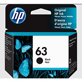 HP 63 Inkjet, 170 Pages Black, 1-Pack Original Ink Cartridge - F6U62AN#140