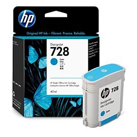 HP 728 40-ml Cyan Ink Cartridge - F9J63A