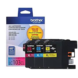 Brother 3 Pack High-Yield Cyan, Magenta, and Yellow Color Ink Cartridge - LC1033PKS