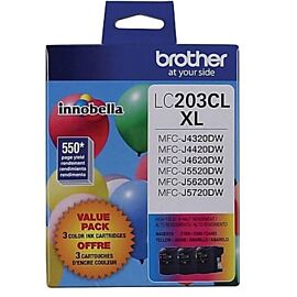 Brother 3 Pack High-Yield Cyan, Magenta, and Yellow Color Ink Cartridges - LC2033PKS
