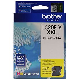 Brother INKvestment 1-Pack 1200 Pages Yellow, Super High Yield Ink Cartridges - LC20EY