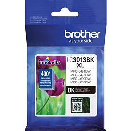 Brother Black, Inkjet, High Yield, 400 Pages, 1-Pack Original Ink Cartridge - LC3013BK