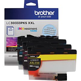 Brother INKvestment Tank 3-Pack (Cyan, Magenta,Yellow) Ink Cartridge - LC30333PKS