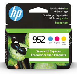 HP 952 3-Pack Cyan Magenta Yellow Ink Cartridges - N9K27AN