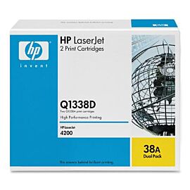 HP 38A Toner Cartridge (2 x Black) for LaserJet 4200 Series Printer - Q1338D