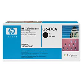 HP 501A Black Toner Cartridge for Color LaserJet 3600 / 3800 Series Printer - Q6470A