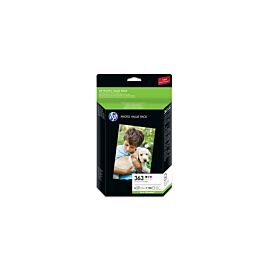 HP 363 Series 6-Ink Cartridges Value Pack + 150 Sheets Photopaper - Q7966EE#301