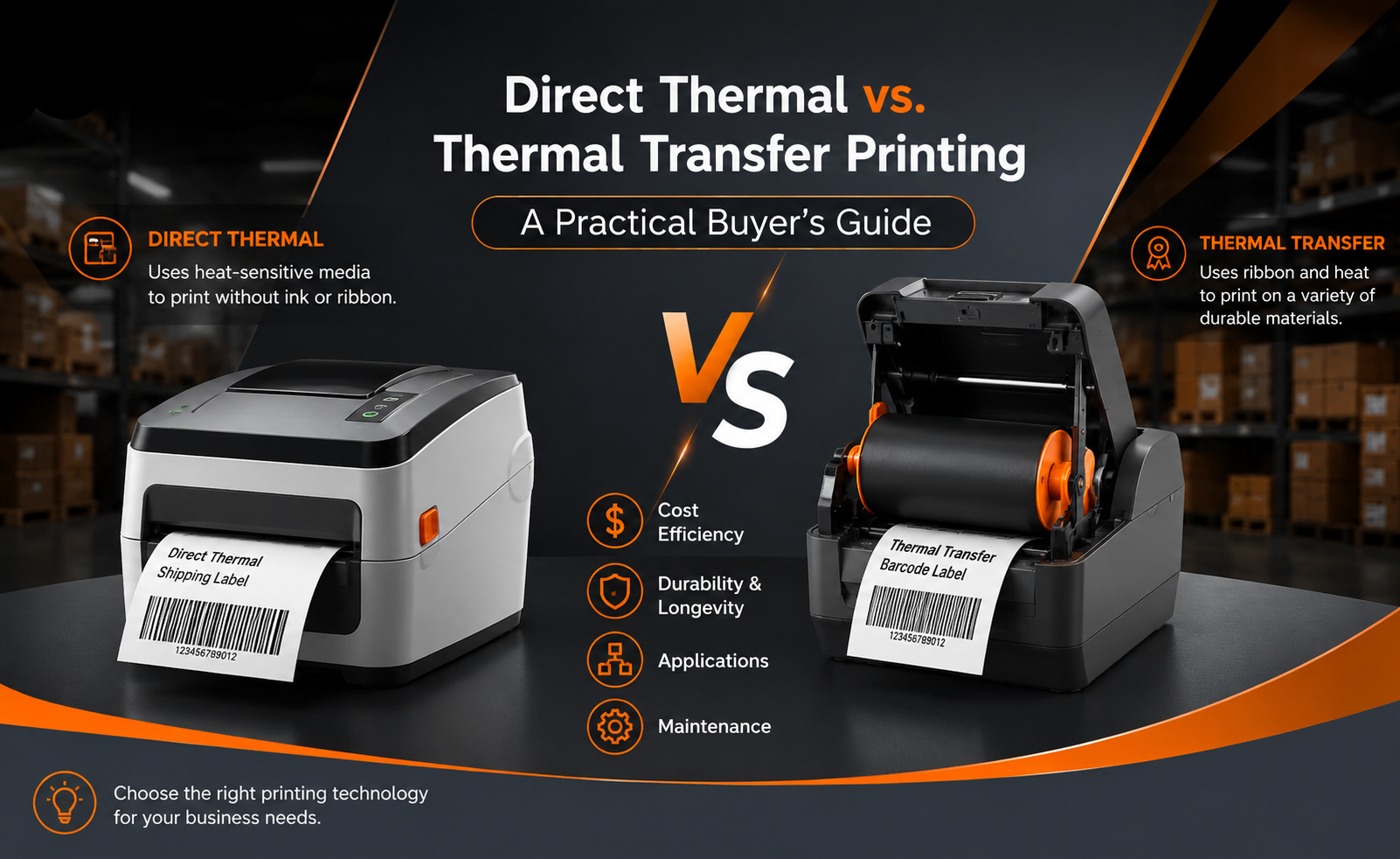 Direct Thermal vs. Thermal Transfer Printing: A Practical Buyer's Guide